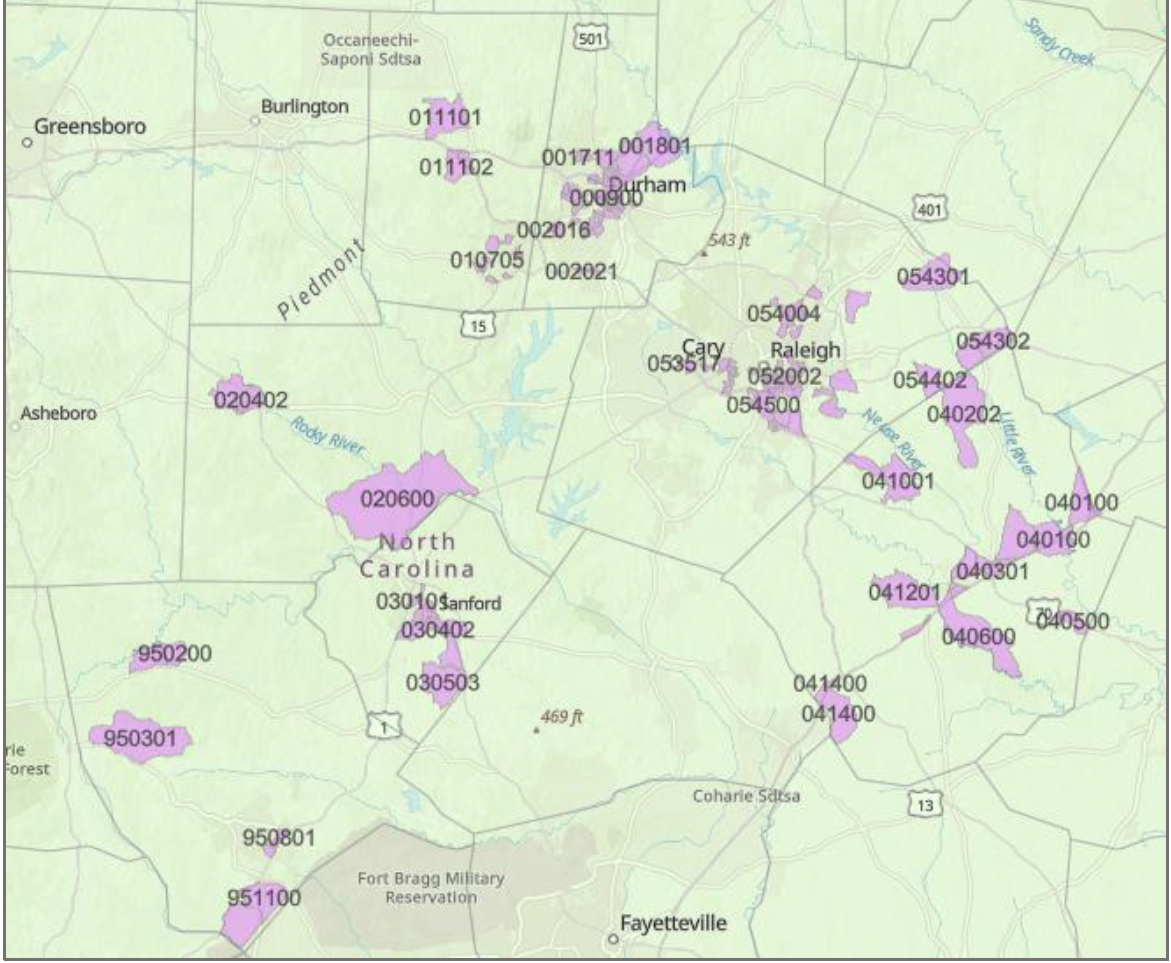 Map of disadvantaged communities