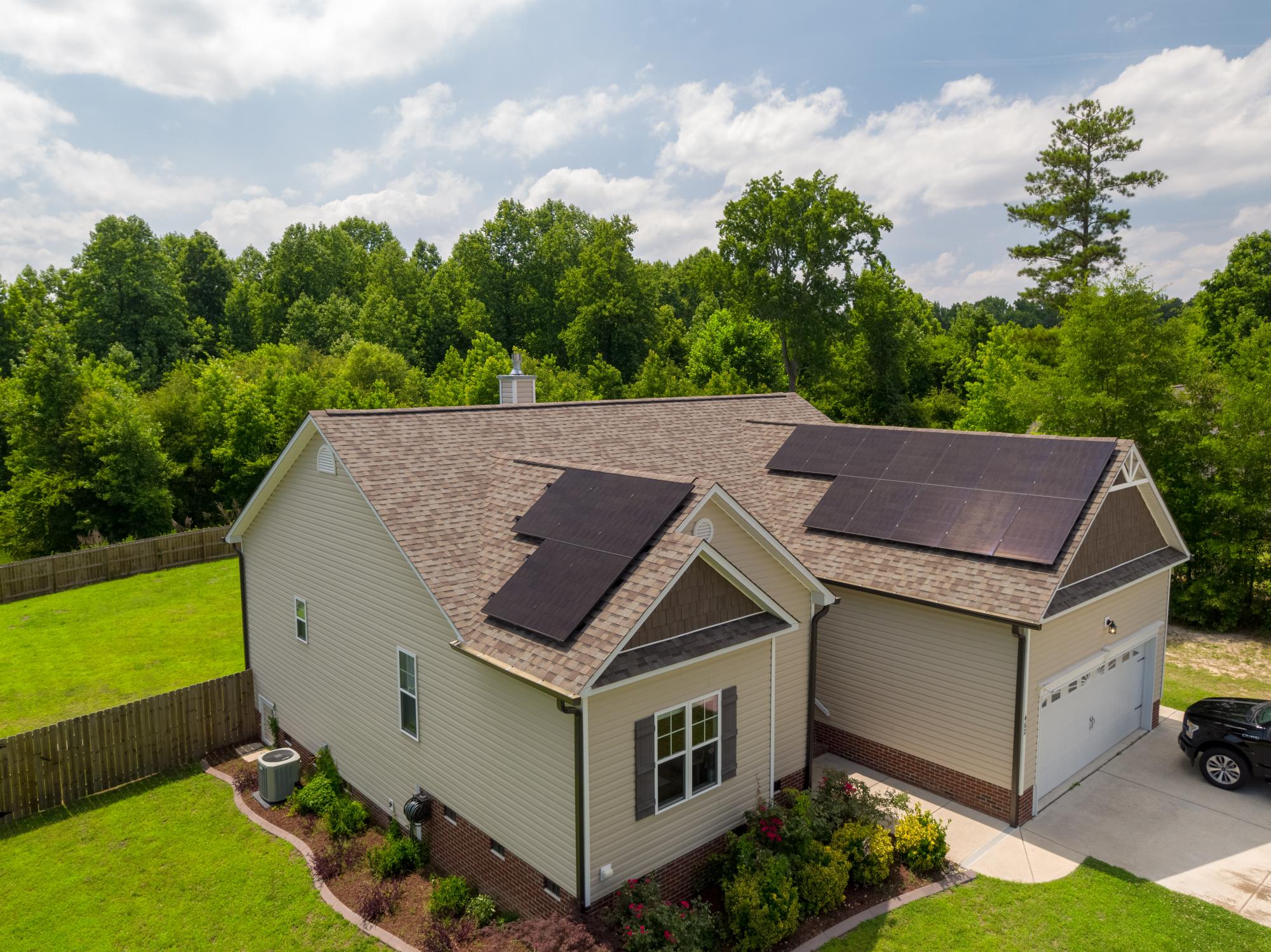 Solar panels on house